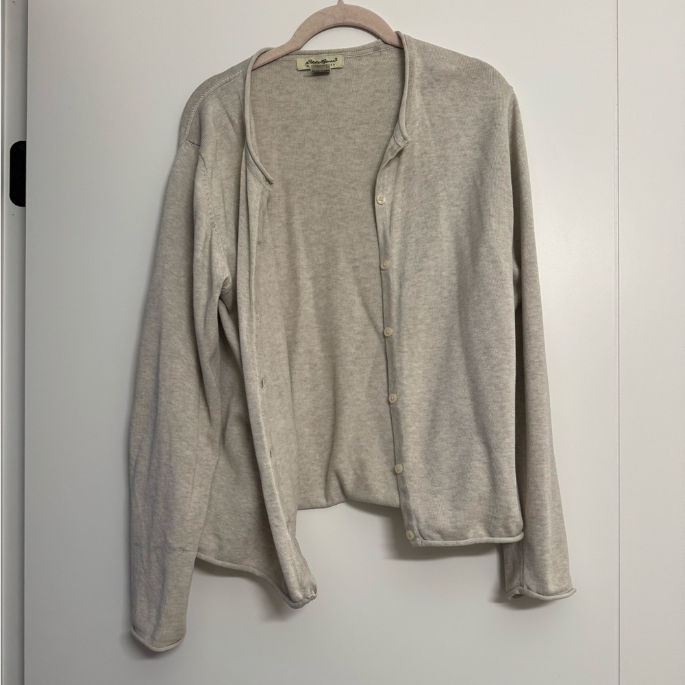 Eddie Bauer tan cardigan